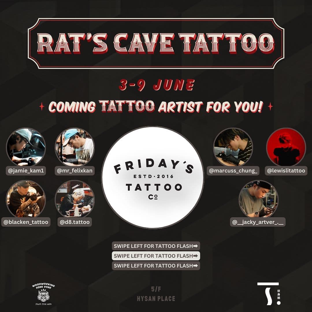 POPUP TATTOO HOUSE featuring @fridaystattoohk