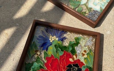 掐絲琺瑯及螺鈿玻璃胡桃木托盤工作坊 3