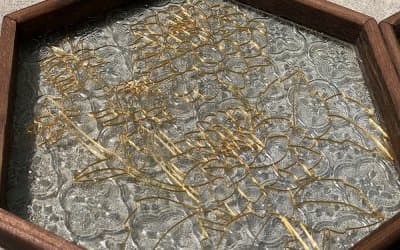 掐絲琺瑯及螺鈿玻璃胡桃木托盤工作坊 5