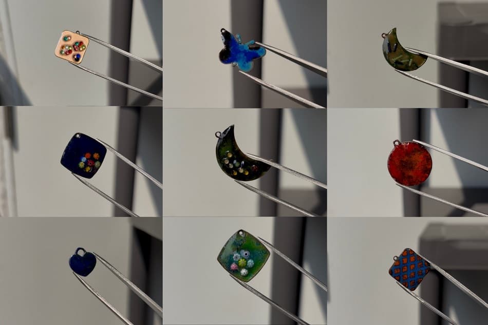 Vitreous Enamel Copper Charms